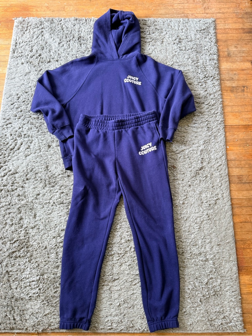 Juicy Couture Purple Hoodie Jogger 2 Piece Sweatsuit Set M